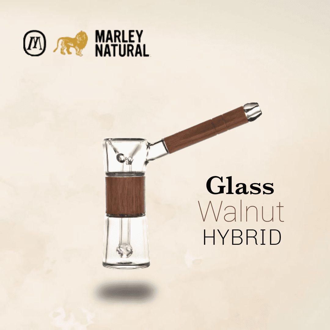 Marley Natural Glass And Walnut Bubbler