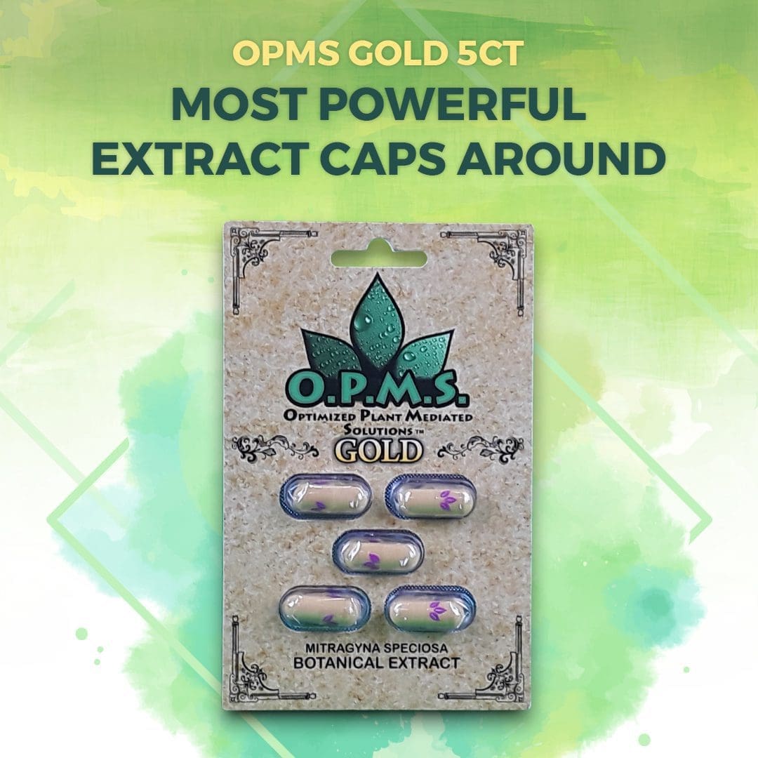 OPMS Gold Kratom Extract 5ct Capsules