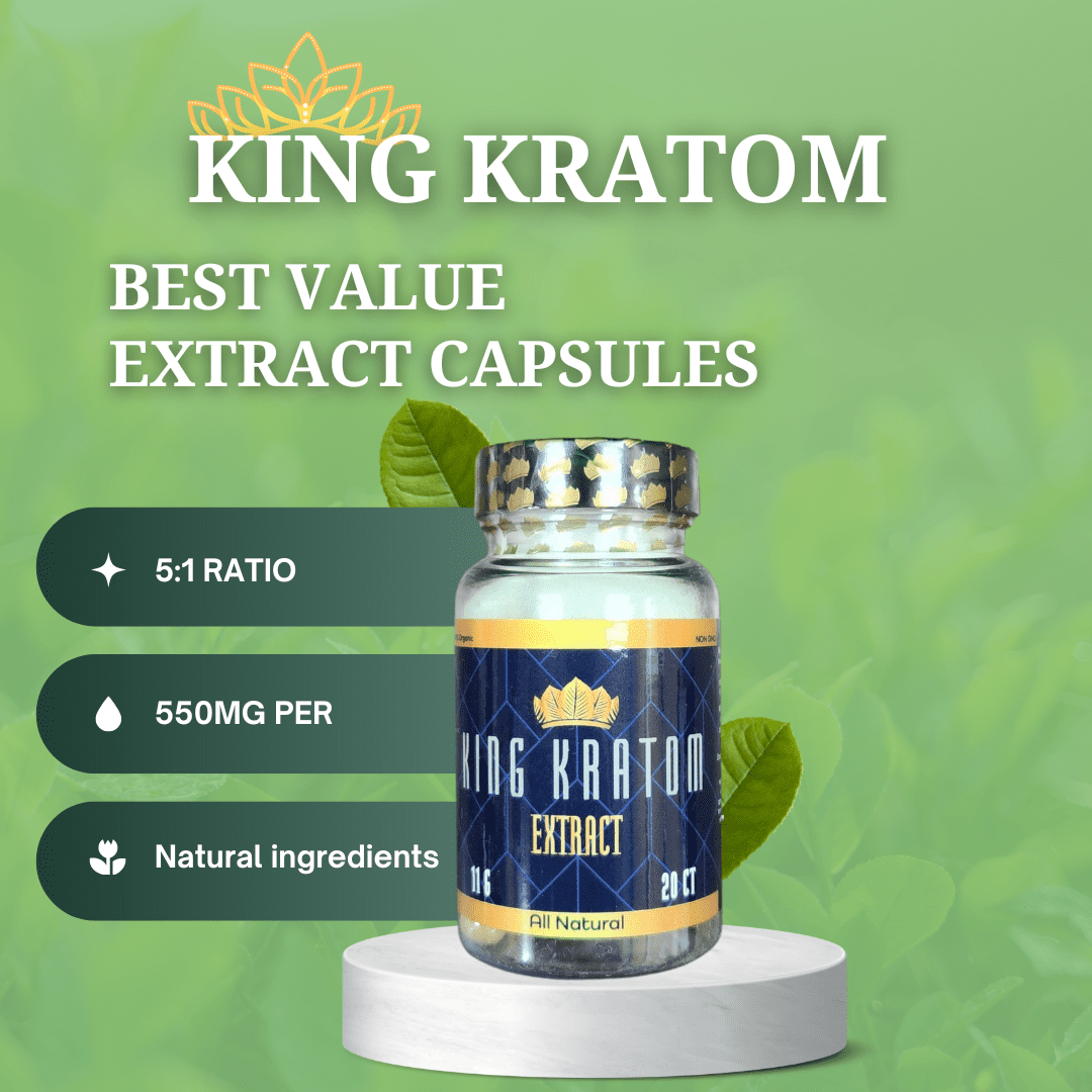 King Kratom Extract Capsules 20ct Bottle