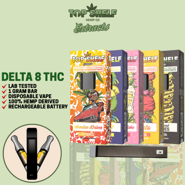Delta 8 THC Disposable Top Shelf 1g
