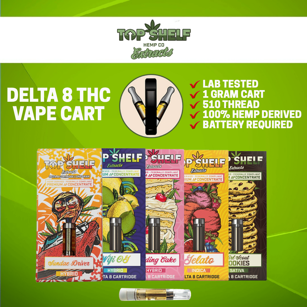 Top Shelf Delta 8 THC Vape Carts 1g