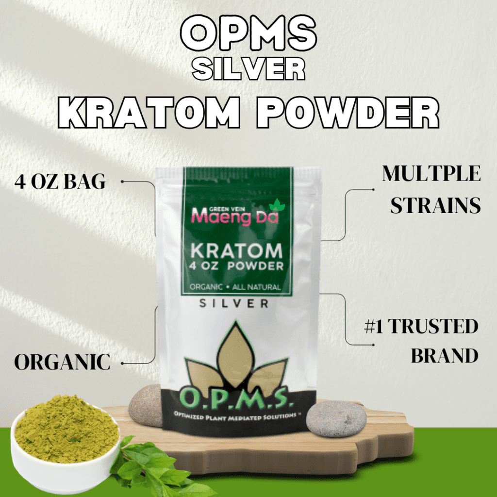 OPMS Silver Kratom Powder 4oz Bag