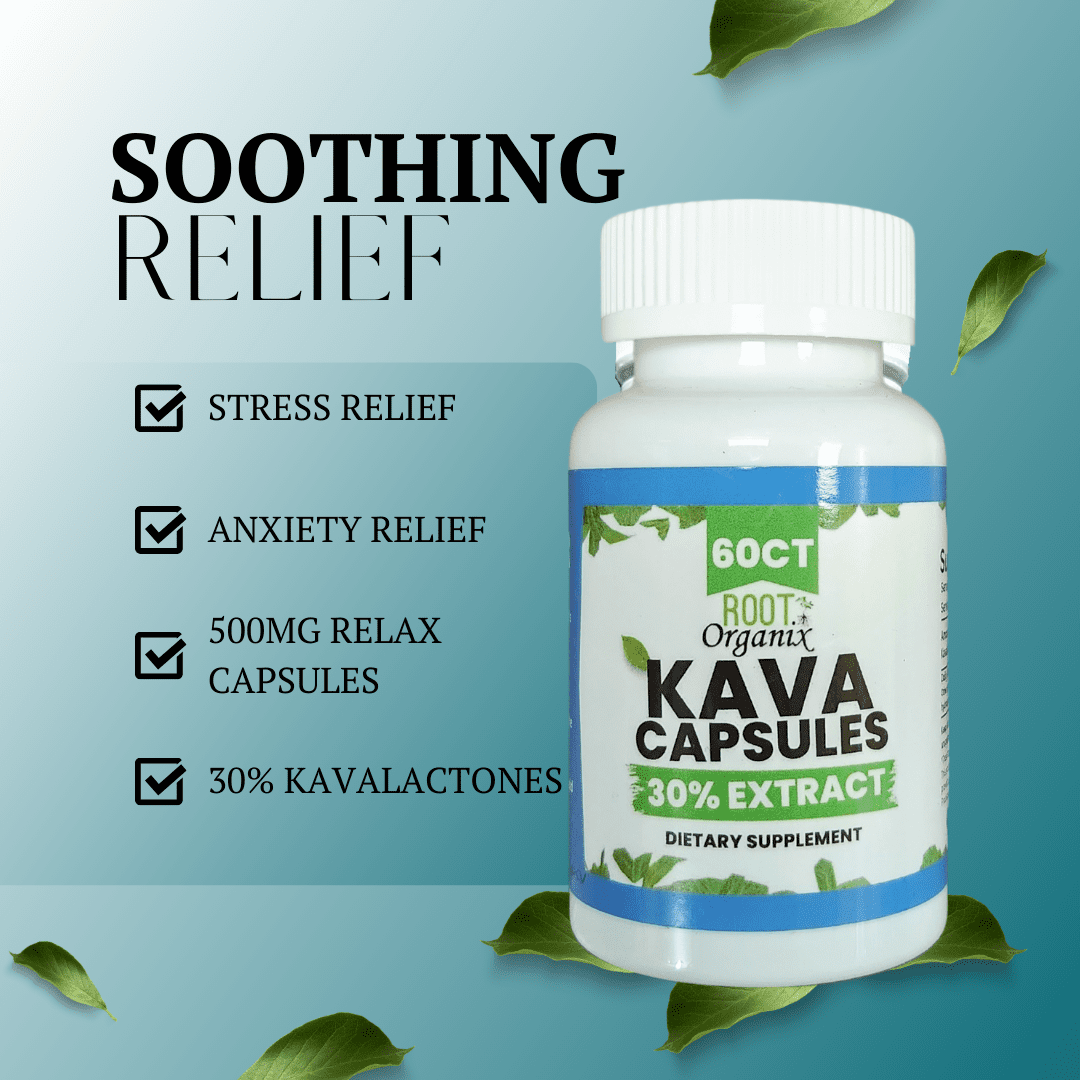 Stress And Mood Supplement Kava Extract Capsules Root Organix