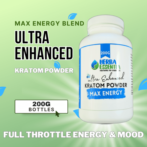 Max Energy Kratom Powder Ultra Enhanced Herba Essentia