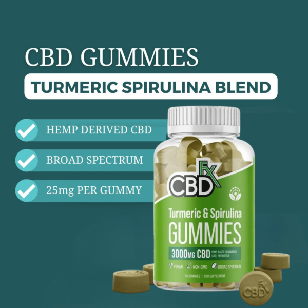CBDfx Turmeric And Spirulina Gummies 1