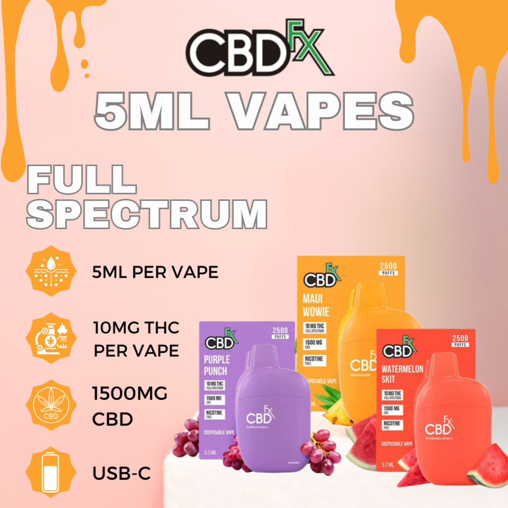 CBDfx Full Spectrum CBD Vapes 5ml